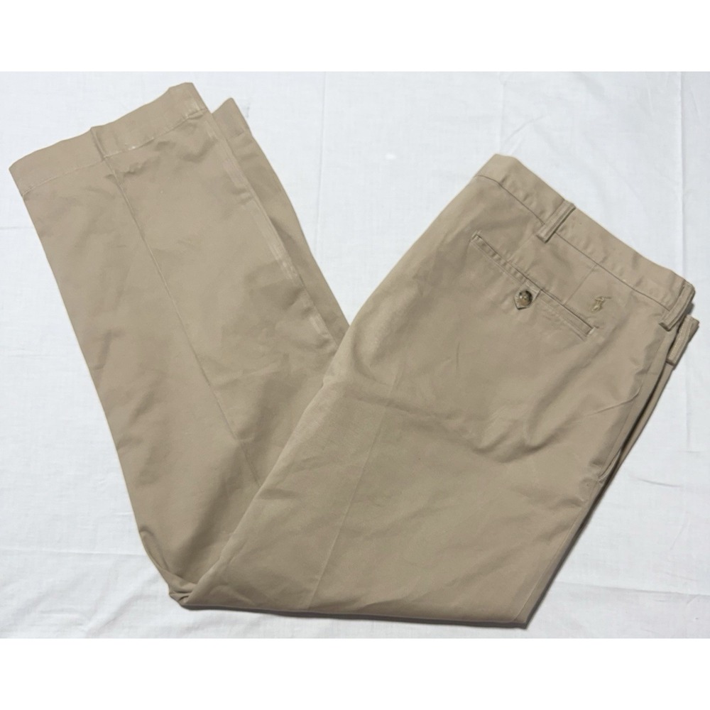 Polo Ralph Lauren Pants Mens 42x30 Tan Khaki Stretch Straight Fit Chino Pony